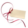 Blank Gift Tag with Red Ribbon Royalty Free Stock Photo