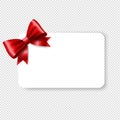 Blank Gift Tag Red Ribbon Bow Royalty Free Stock Photo