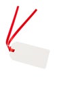 Blank gift tag with red ribbon Royalty Free Stock Photo