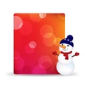 Blank Gift Tag With Snowman And Bokeh Royalty Free Stock Photo