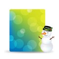 Blank Gift Tag With Snowman And With Cap Royalty Free Stock Photo
