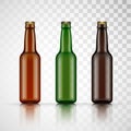 Blank glass beer bottle for new design. Vector Royalty Free Stock Photo