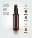 Blank glass beer bottle for new design. Vector Royalty Free Stock Photo