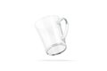 Blank glass bell-shaped 11oz mug with handle mockup, no gravity Royalty Free Stock Photo