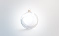 Blank glass christmas ball for tree mock up, isolated