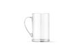 Blank glass narrow 11oz mug with handle mockup, front view Royalty Free Stock Photo