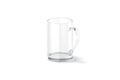 Blank glass narrow 11oz mug with handle mockup, side view Royalty Free Stock Photo