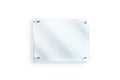 Blank glass sign plate wall-mounted mockup, clipping path