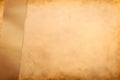 Blank gold background parchment or sign with soft brown, gold ribbon with bow, blank empty space, copy space, mockup paper