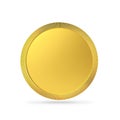 Blank gold coin, gold medal with clipping path