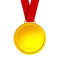 Blank gold medal, 3d Royalty Free Stock Photo