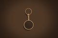 Blank gold round black key chain mock up top view