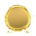 Blank Gold Wax Seal Royalty Free Stock Photo