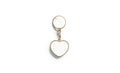 Blank gold white key chain heart shape mock up top