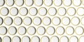 Blank, golden beer caps on white background, top view. 3d illustration