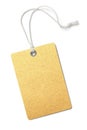 Blank golden paper price or gift tag isolated