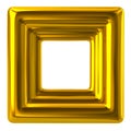 Blank golden photo frame 3d illustration