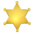 Blank golden sheriff star Royalty Free Stock Photo