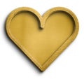 Blank golden sign heart shape with golden frame Royalty Free Stock Photo