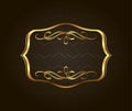 Blank golden vintage frame, banner, label, Vector EPS10. Gold Decorative with place for text Royalty Free Stock Photo