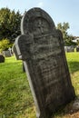 Blank grave stone in cemetery