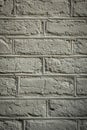 A blank gray brick wall that is heavily weathered