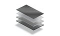 Blank gray carbon, net and rubber material layers mockup Royalty Free Stock Photo