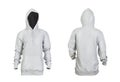 Blank gray hoodie with raised hood front and back