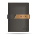 Blank gray leather notebook mockup template.