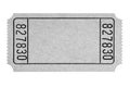 Blank gray movie ticket isolated on plain white