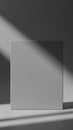Minimalist gray square canvas mockup with dramatic window light and shadows Royalty Free Stock Photo