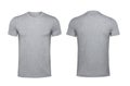 Blank gray t-shirt isolated on white background