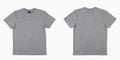 blank gray t-shirt set isolated  mock up tshirt for print. Royalty Free Stock Photo