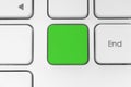 Blank green button on the keyboard Royalty Free Stock Photo