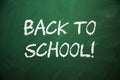 Blank green chalkboard BACK TO SCHOOL Royalty Free Stock Photo