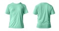 Blank green clean t-shirt mockup, isolated, front view. Empty tshirt model mock up. Clear fabric cloth for football or style Royalty Free Stock Photo