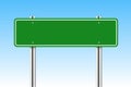 Blank Green Freeway Sign isolated Royalty Free Stock Photo