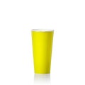 Blank green paper cup for soft drink or coffee. Studio shot isolated on white Royalty Free Stock Photo