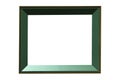 Blank green picture frame isolated on white background, clipping path Royalty Free Stock Photo