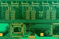 Blank green printed circuit board (PCB) Royalty Free Stock Photo