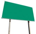 Blank green road sign