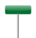Blank Green Road Sign Royalty Free Stock Photo