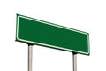 Blank Green Road Sign Isolated Guide Post Royalty Free Stock Photo