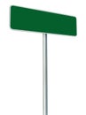 Blank Green Road Sign Isolated, Large White Frame Framed Roadside Signboard Perspective Copy Space Royalty Free Stock Photo