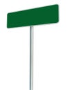 Blank Green Road Sign Isolated, Large White Frame Framed Roadside Signboard Royalty Free Stock Photo