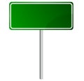 Blank Green Road Sign Royalty Free Stock Photo