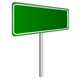 Blank Green Road Sign Royalty Free Stock Photo