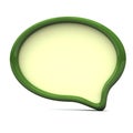 Green speech bubble, 3d