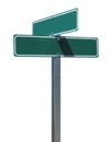 Blank Green Street Sign