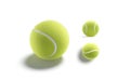 Blank green tennis ball mockup, different views